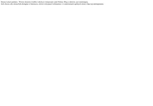 Wizyty domowe pediatryczne Lublin Wizyty domowe pediatryczne Lublin