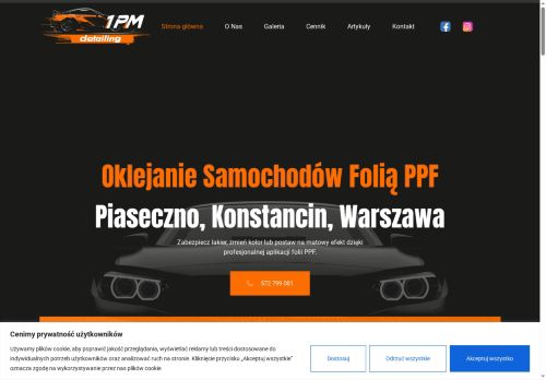 1PM Oklejanie aut folią PPF Piaseczno, Konstancin,