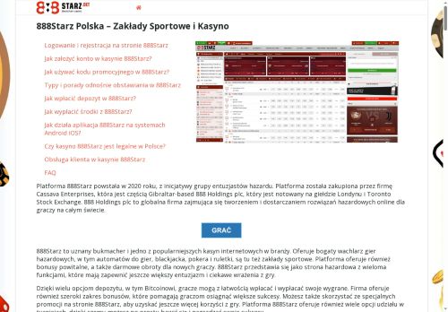 888Starz zakłady i kasyno w Polsce