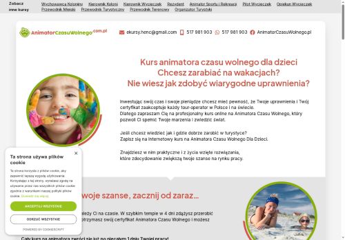 Internetowy kurs na animatora czasu wolnego.