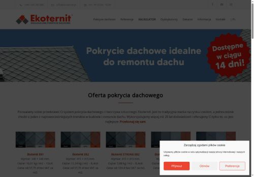 Pokrycie dachowe z tworzywa sztucznego Ekoternit