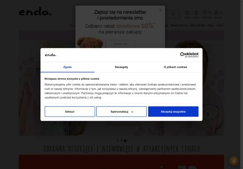 Endo niebanalne ubrania dla niemowlaka, dzieci, młodzieży i dorosłych