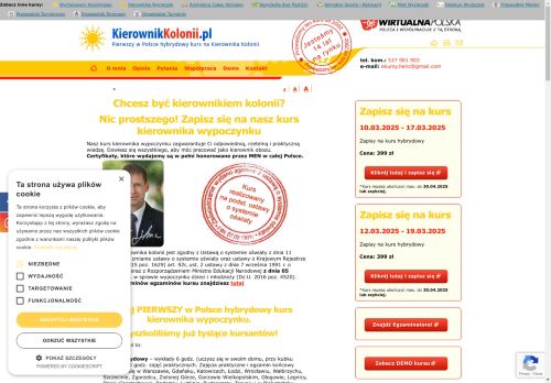 Kursy ONLINE na Kierowników Koloni!