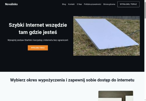 Wynajem internetu satelitarnego Starlink NovaLinks