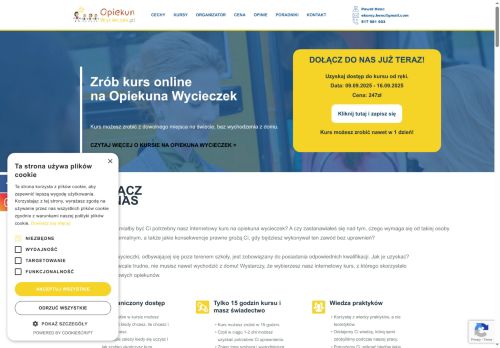 Opiekun Wycieczek: kurs ONLINE