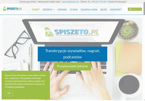 Spiszeto.pl - transkrypcje nagrań, transkrypcja wywiadów