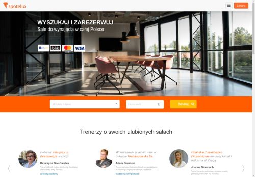 Sale szkoleniowe na wynajem - platforma Spotello
